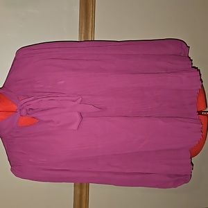 Nanette Lepore Long Sleeve Tie V-Neck Blouse